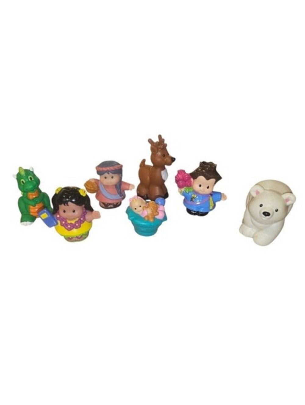 Fisher Price Little People Lot Noah's Ark Noami Dragon Hawaiian Girl Prince Baby